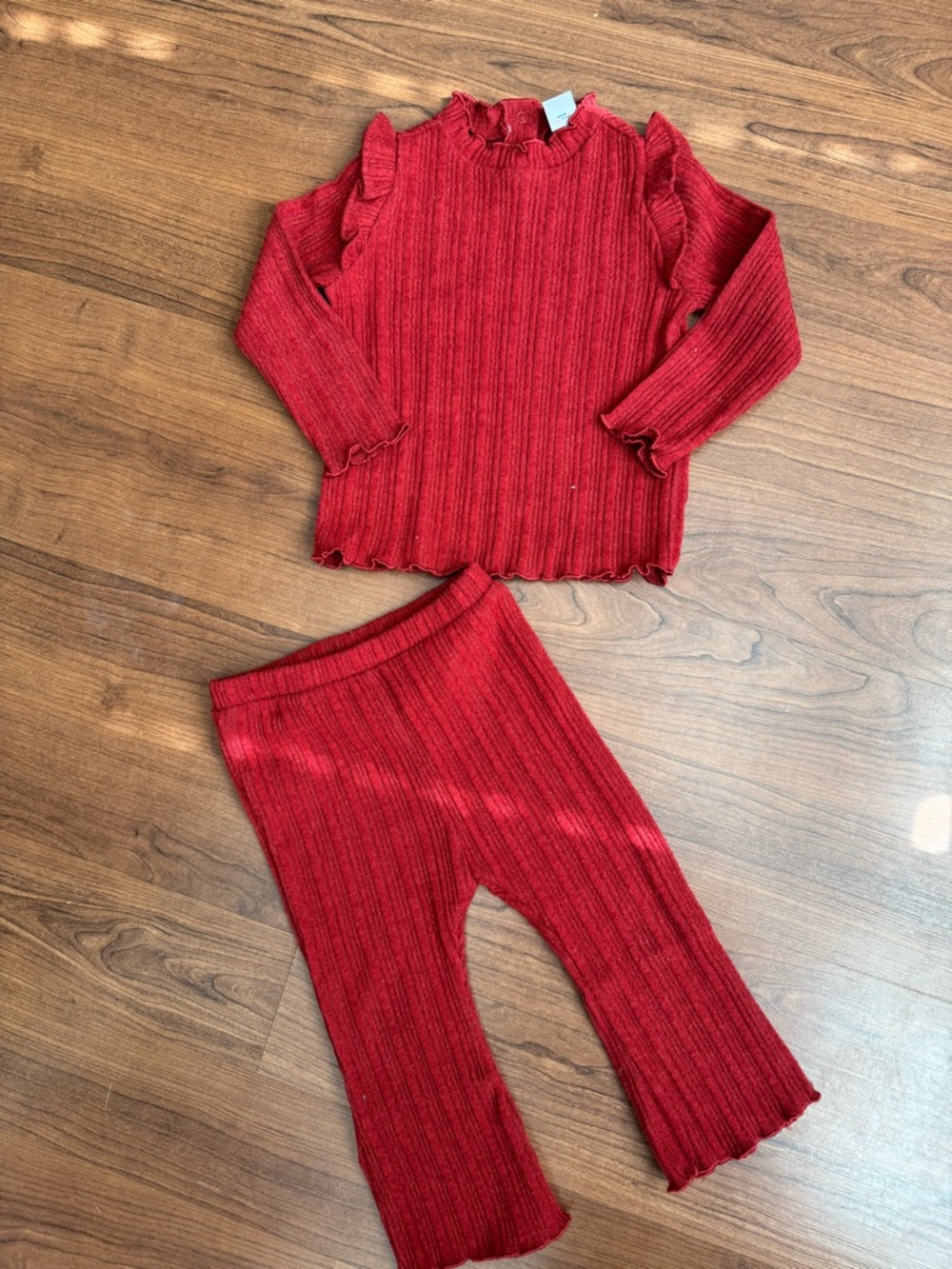 Old Navy Red Ribbed Knit 2-Piece Set
